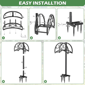 OLV freestanding hose holder fits anywhere in the yard without damaging surfaces