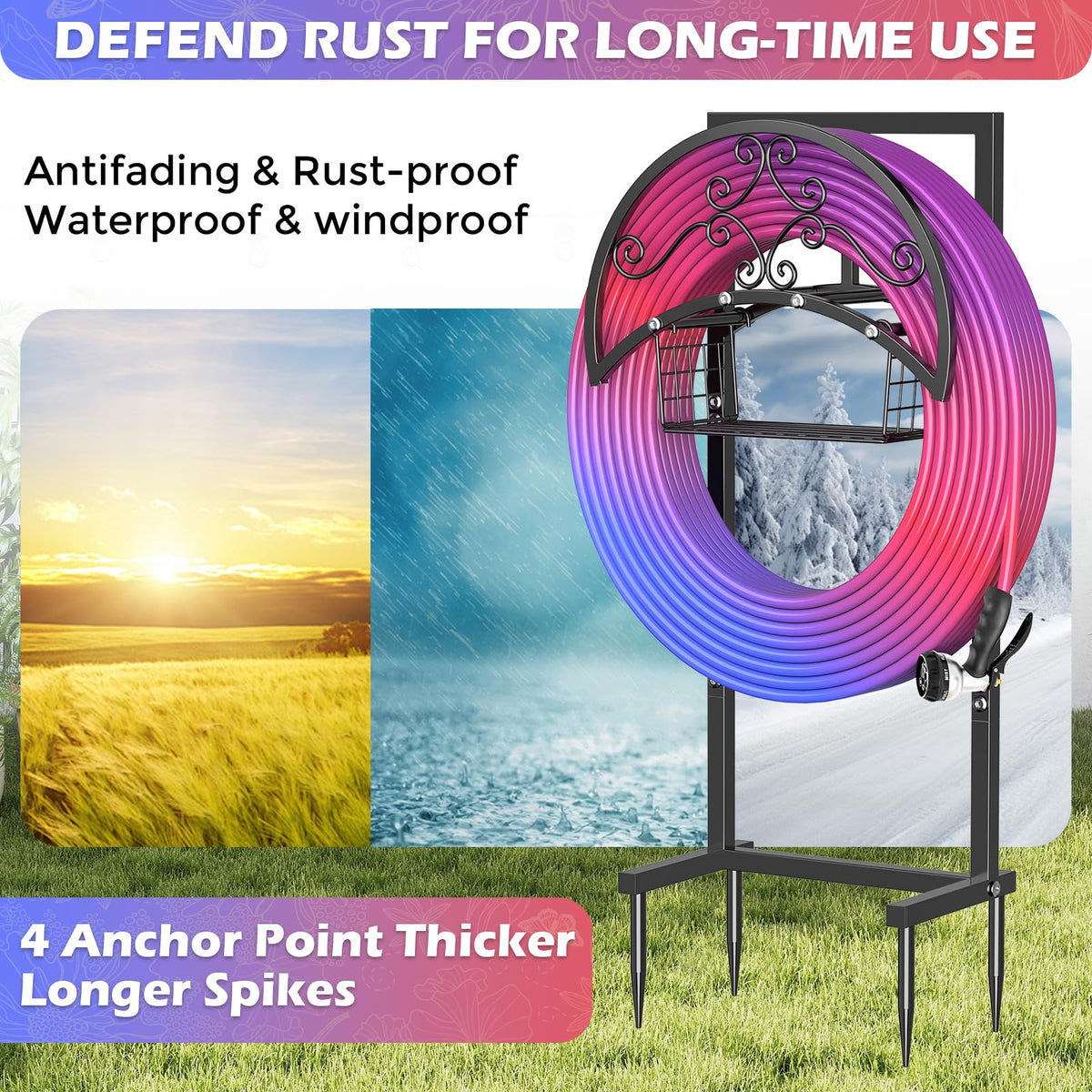 OLV garden hose holder includes an easy-to-follow assembly manual for quick setup.