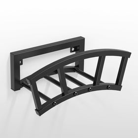 OLV garden hose holder on wall stores up to 125 ft for easy outdoor organization.