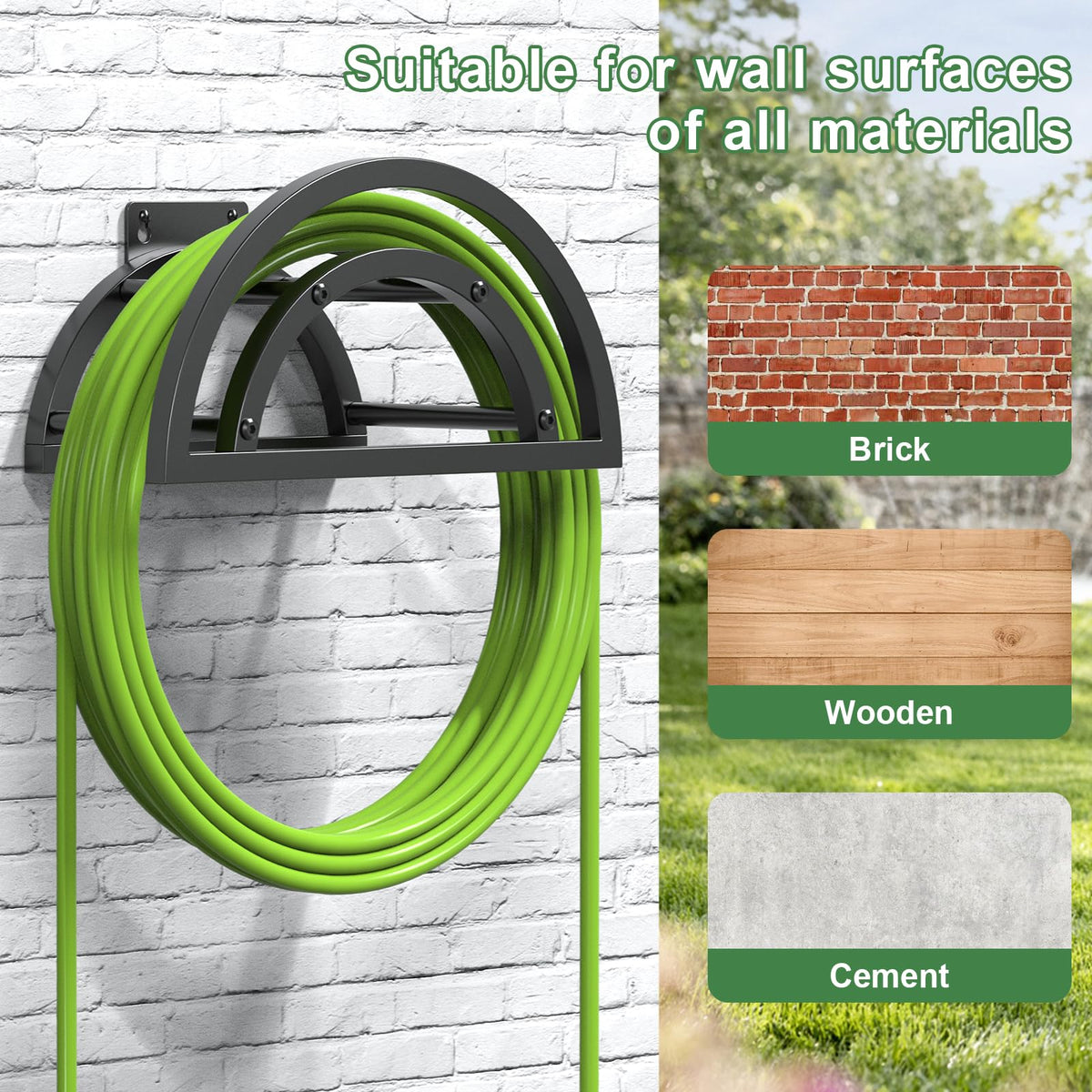 OLV hose holder anti-rust lacquer finish protects against weather.