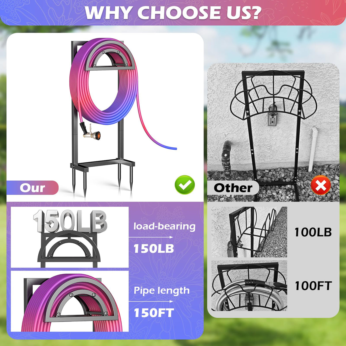 OLV arch-design keeps hoses neatly redirected and reduces tangles.