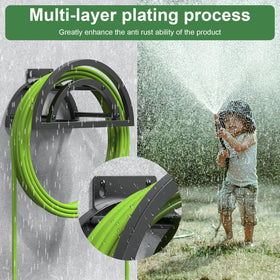 OLV hose holder wall mount arch design accommodates hose bends.