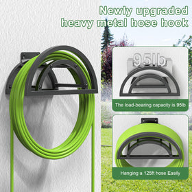 OLV hose holder wall mount closeup in metal highlighting heavy-duty construction and durability.