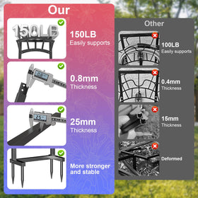 OLV heavy-duty metal hose rack emphasizes rugged durability.