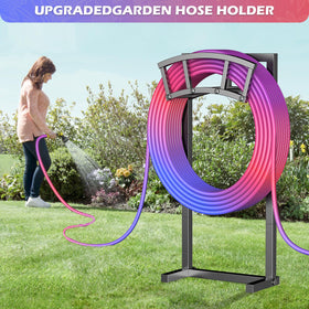 OLV outdoor hose holder on the lawn shows versatile placement.