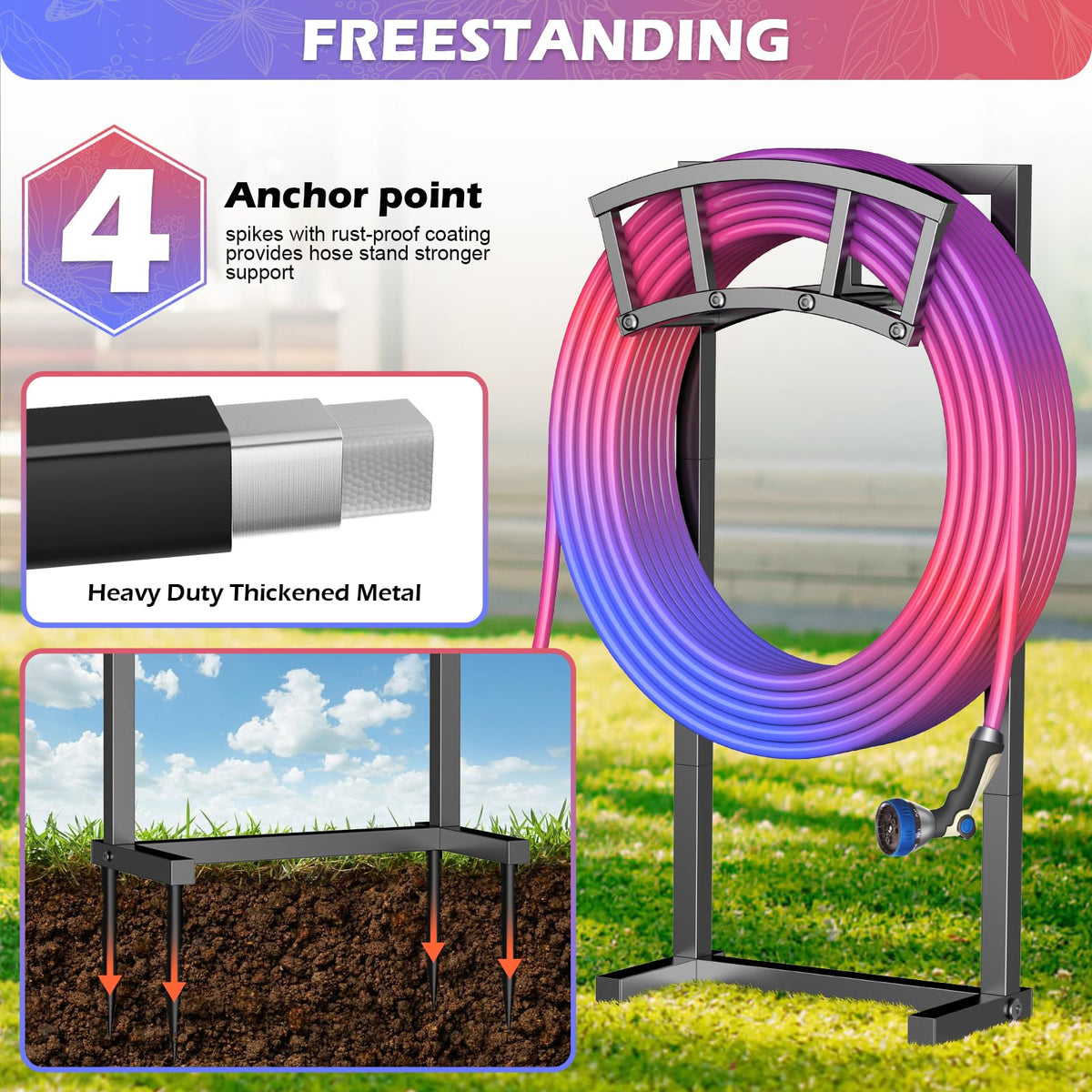 OLV outdoor hose holder is rustproof and weatherproof for longevity.