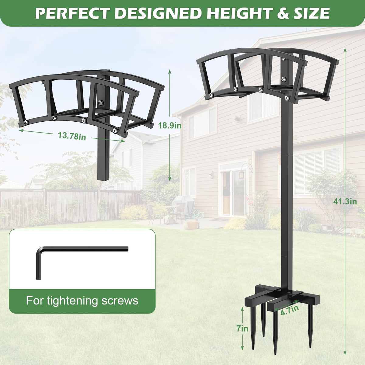 OLV stainless steel screws ensure durable hardware against weather.