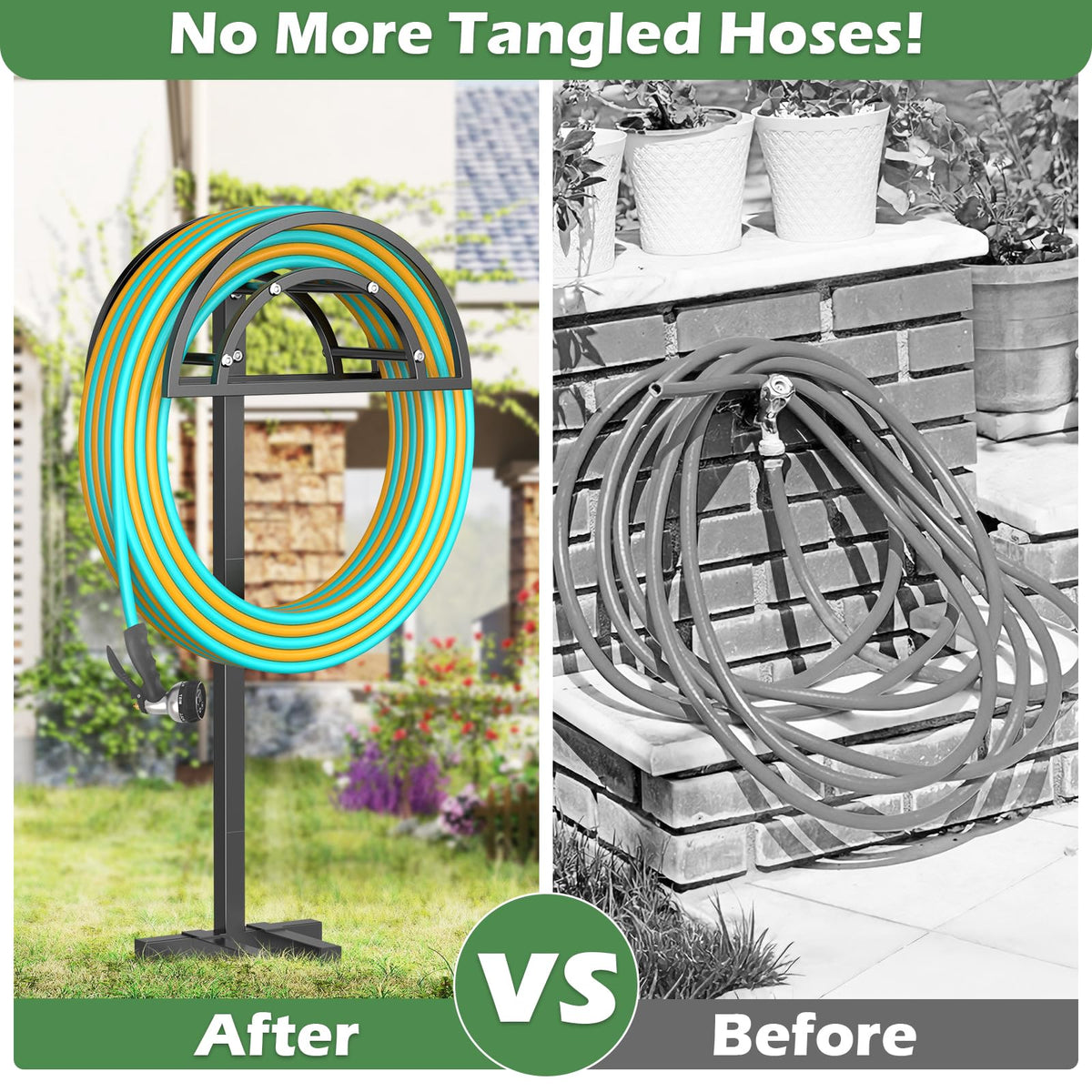 OLV versatile outdoor hose storage blends with any landscape