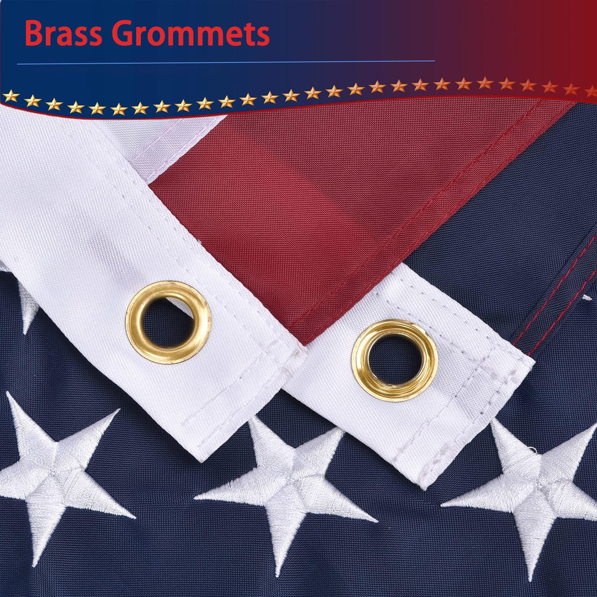 Olynese flag embroidered stars highlight premium craftsmanship.