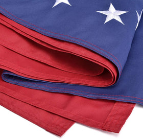 OLYNIK embroidered stars flag emphasizes precision for bold patriotic display.