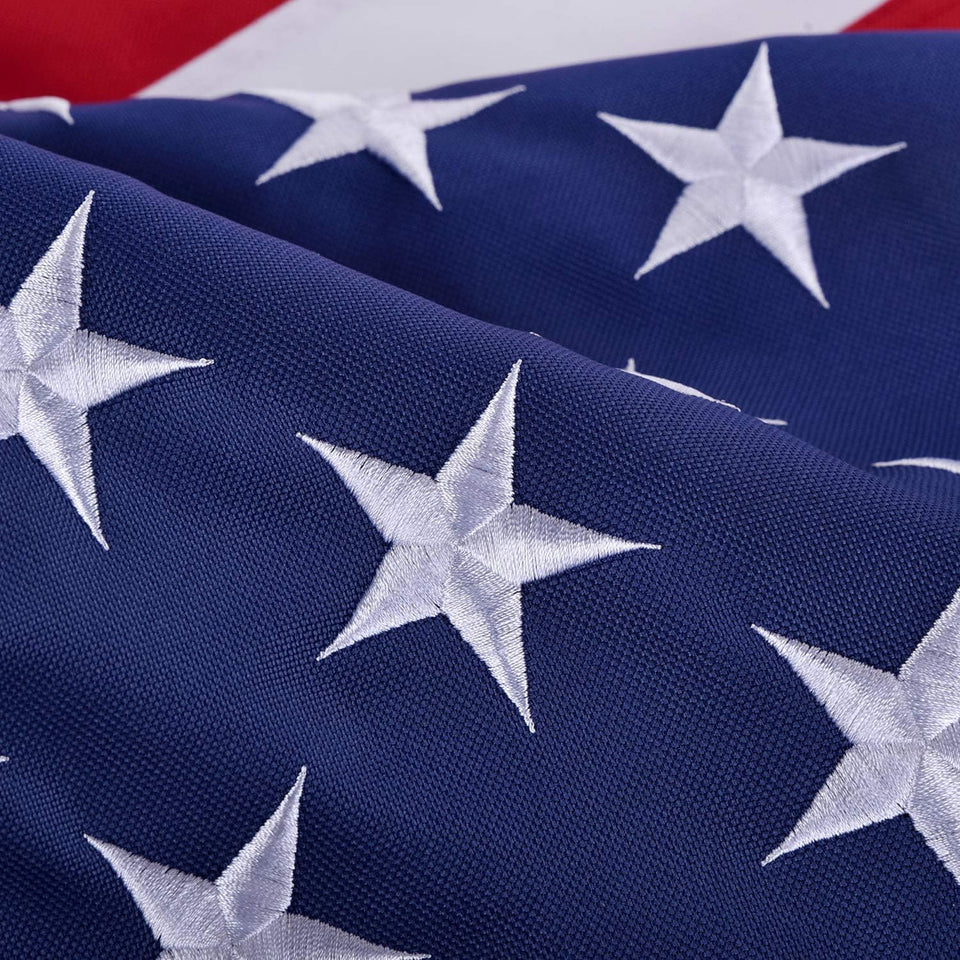 OLYNIK American flag 5x8 outdoor displays vibrant colors for year-round use.