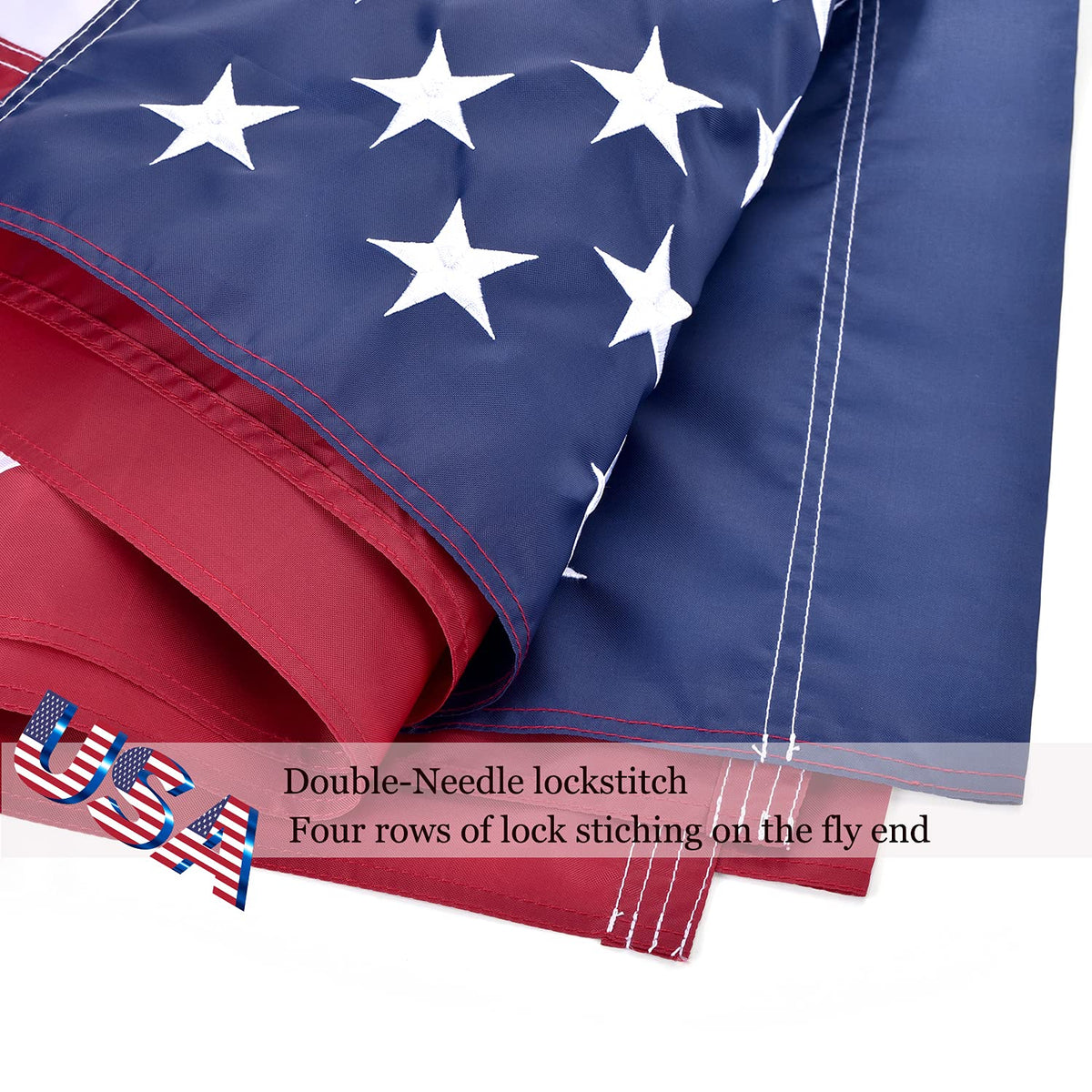OLYNIK American Flag outdoor use designed to withstand weather elements.