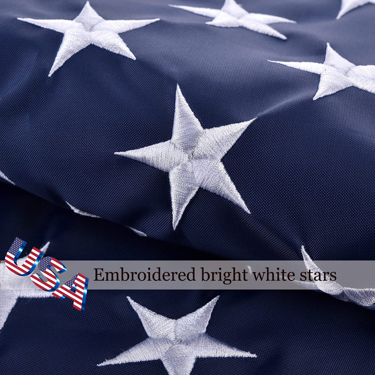 OLYNIK American Flag wind resistance for outdoor displays.