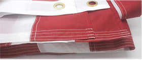 OLYNIK flag uses sewn stripes with lock stitching for durability