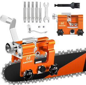 OMCCHK chainsaw sharpener jig kit setup demonstrates wide 4-22 inch compatibility for home use