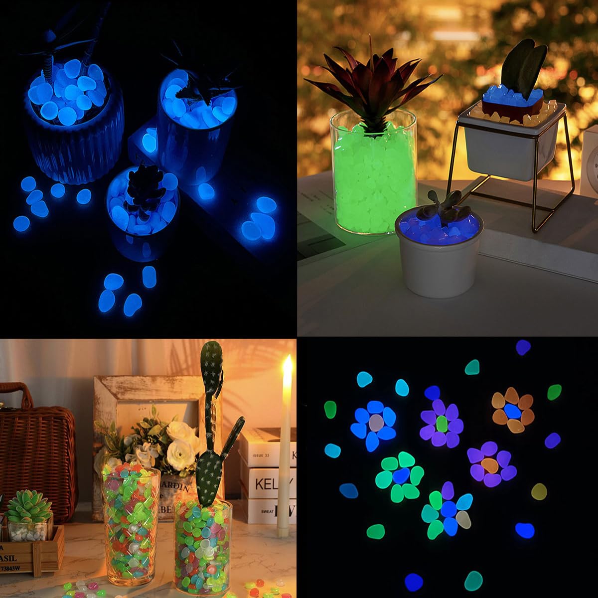 OMCleaner Glow Stones lake blue glowing pebbles for pathways and accents