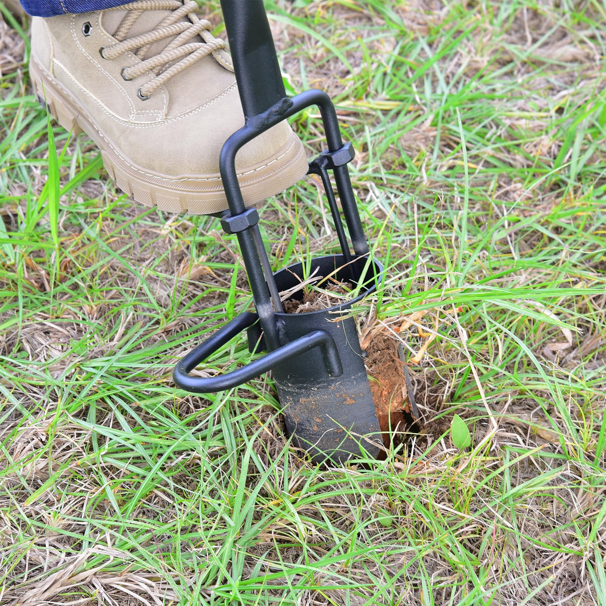 Omesata standing planting tool for ergonomic garden sessions.