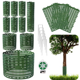 Omirome tree trunk protector assembly for quick, modular setup.