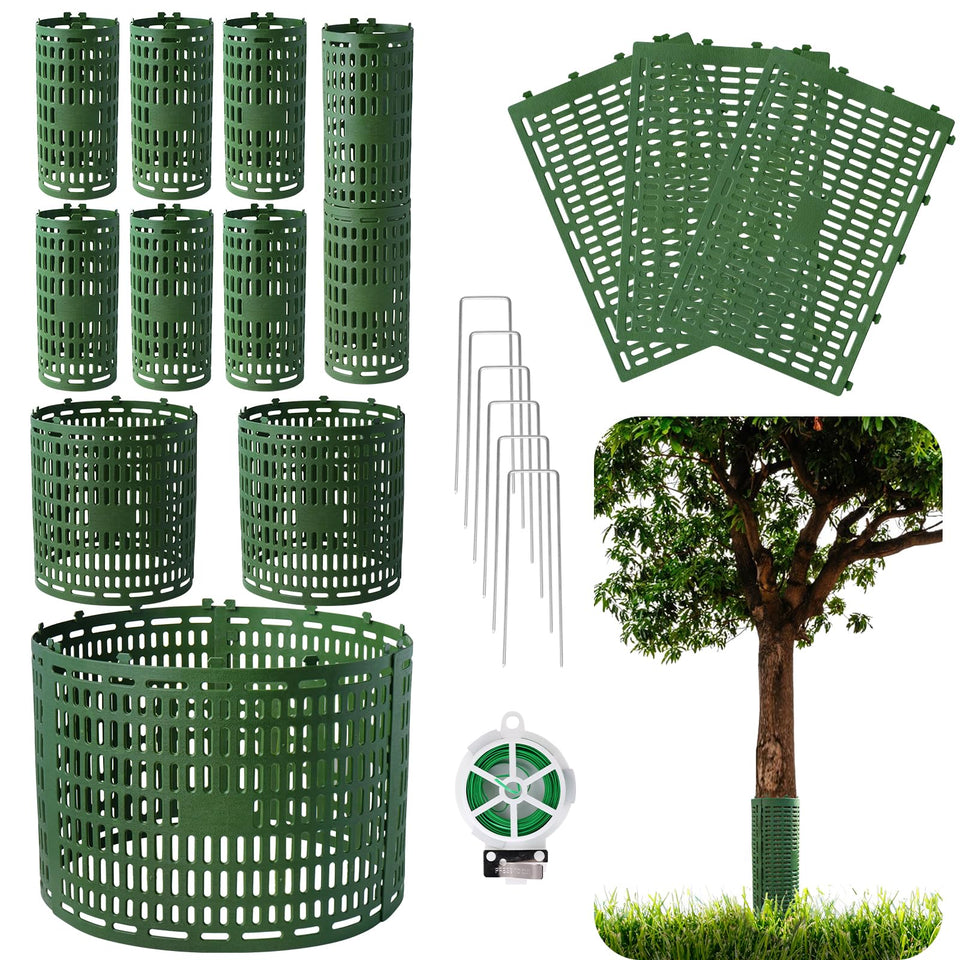 Omirome tree trunk protector assembly for quick, modular setup.