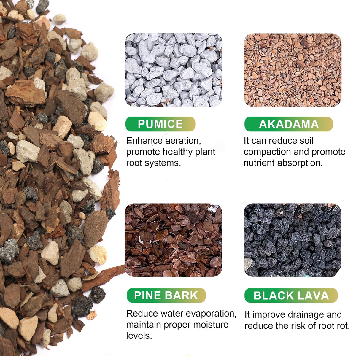 Close-up of akadama grains in Omitgoter Bonsai Soil Mix