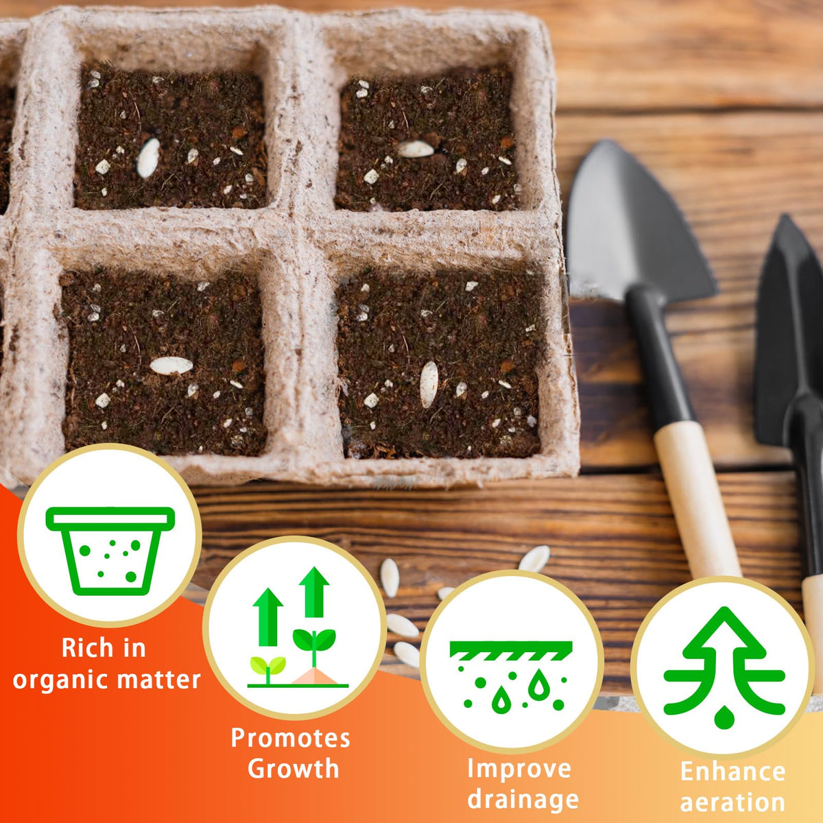 Omitgoter drainage-aeration image highlights airy mix reducing waterlogging.