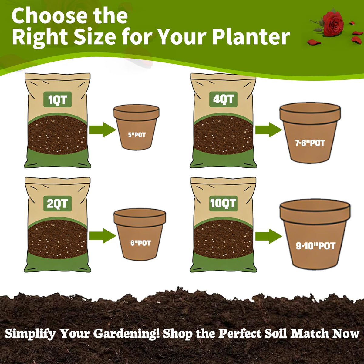 Omitgoter Rose Soil easy-to-use formula ready to plant without complex mixing.