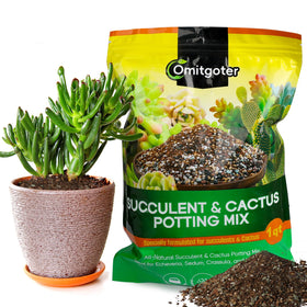 Omitgoter succulent soil mix 1qt bag front — resealable for quick, mess-free use