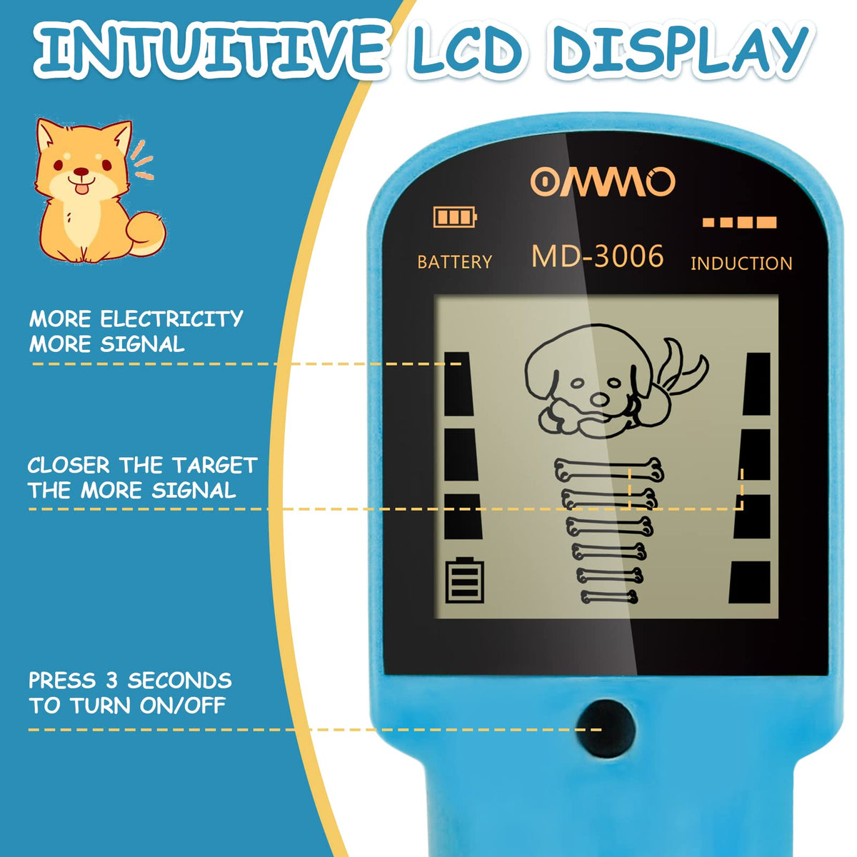 OMMO lightweight detector at 1.24 lb easy for small hands to hold.