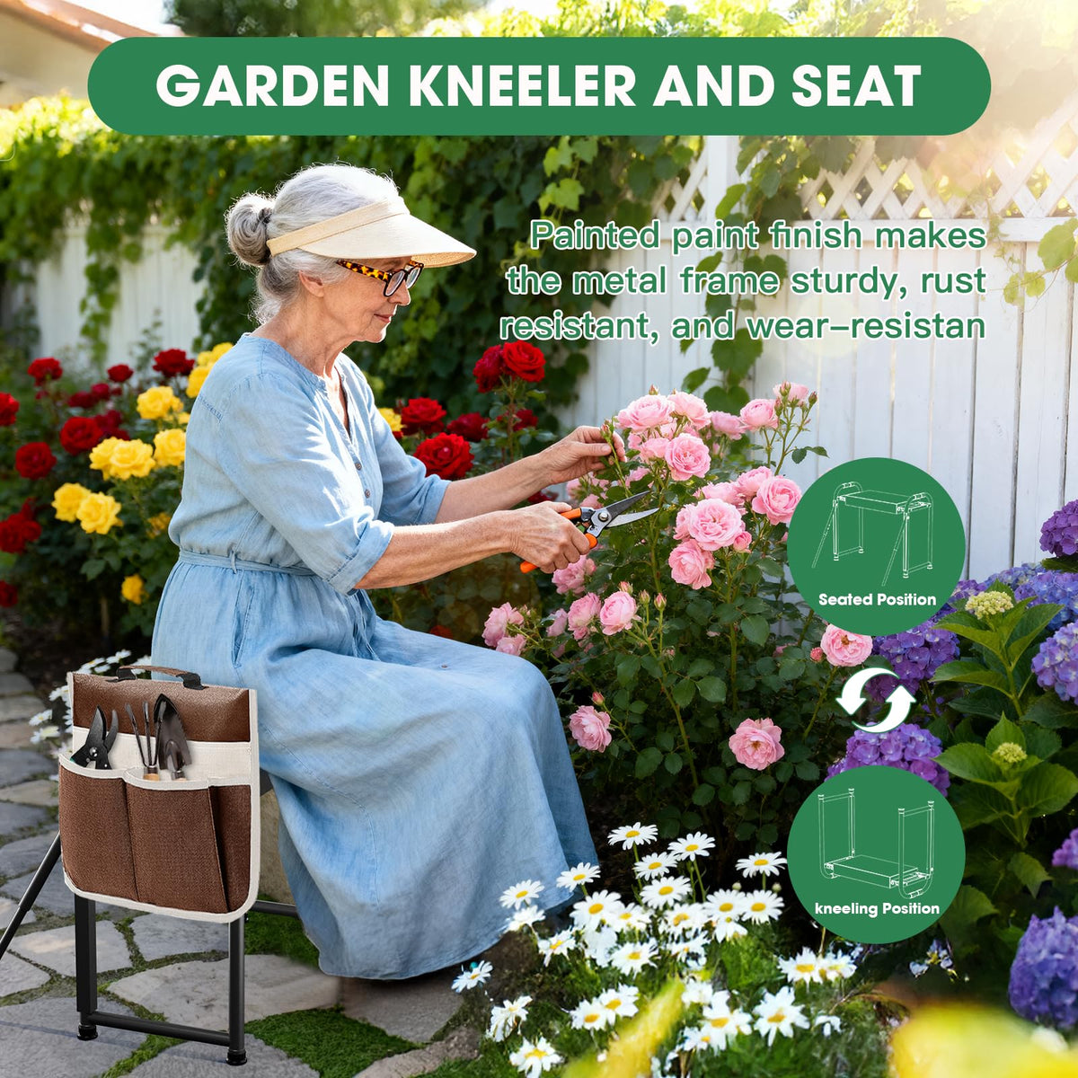 Onadak heavy-duty kneeler tool bag with multiple pockets