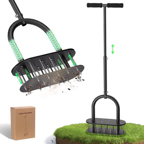 Onadak lawn aerator with 15 spikes penetrating soil for better aeration