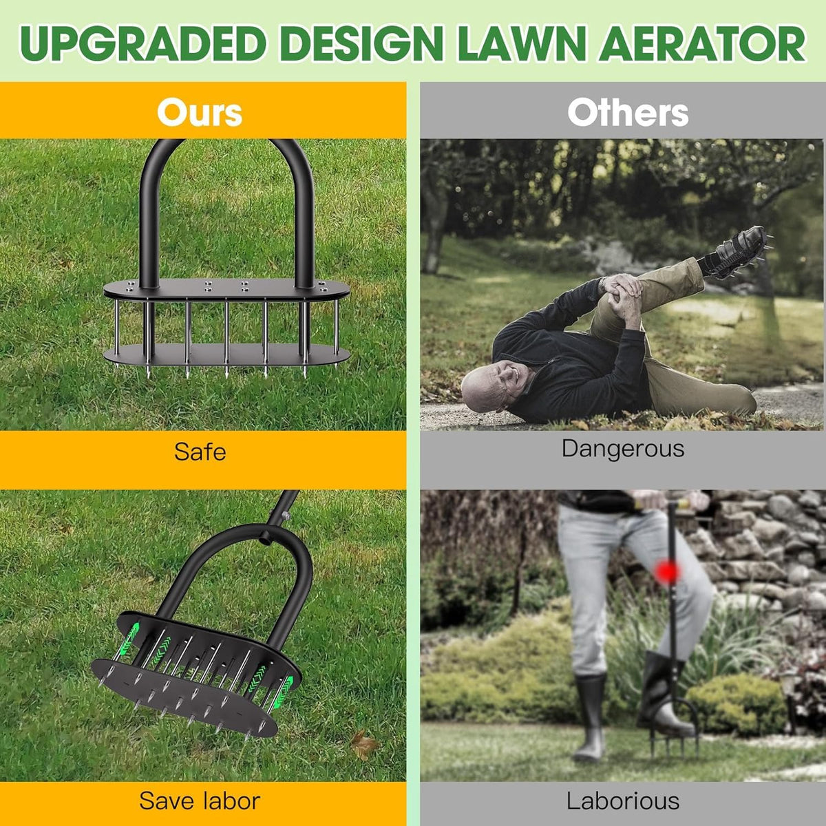 Onadak lawn aerator padded T-handle for comfortable grip
