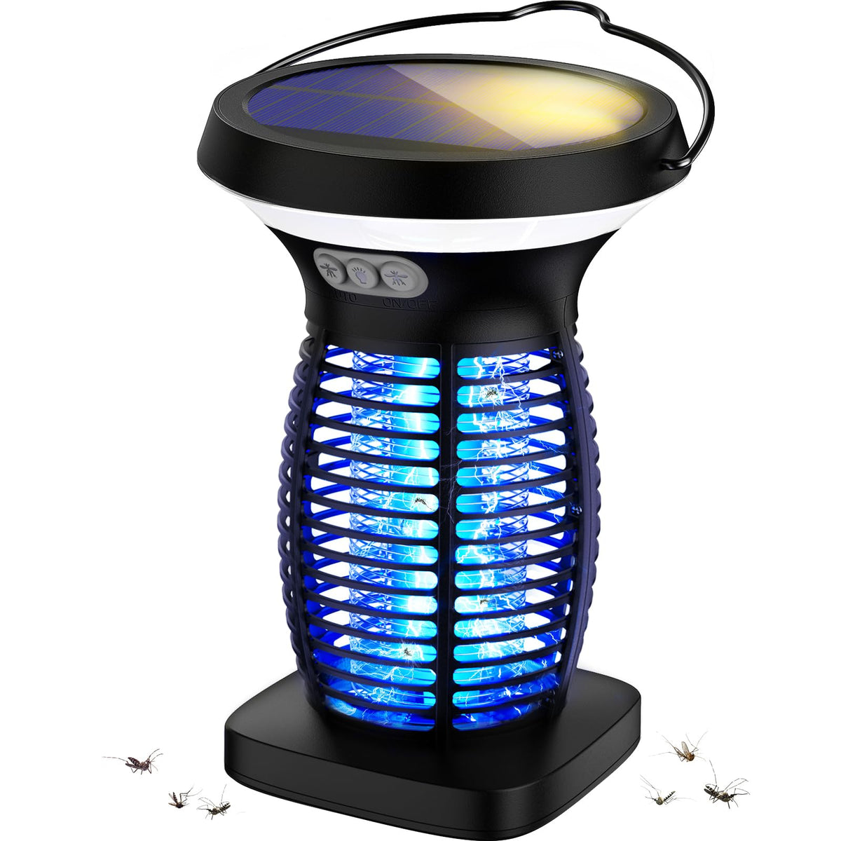 OnBeam solar bug zapper outdoor attracts insects at night for patio protection.