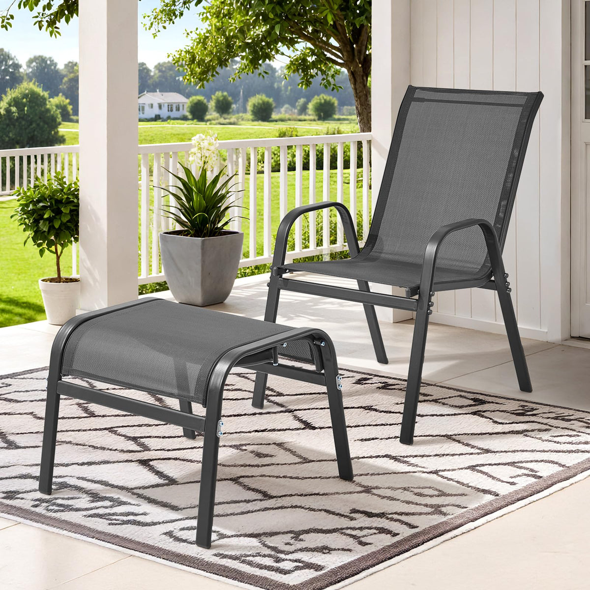 ONBRILL non-slip feet keep stability on decks, patios, or lawns.