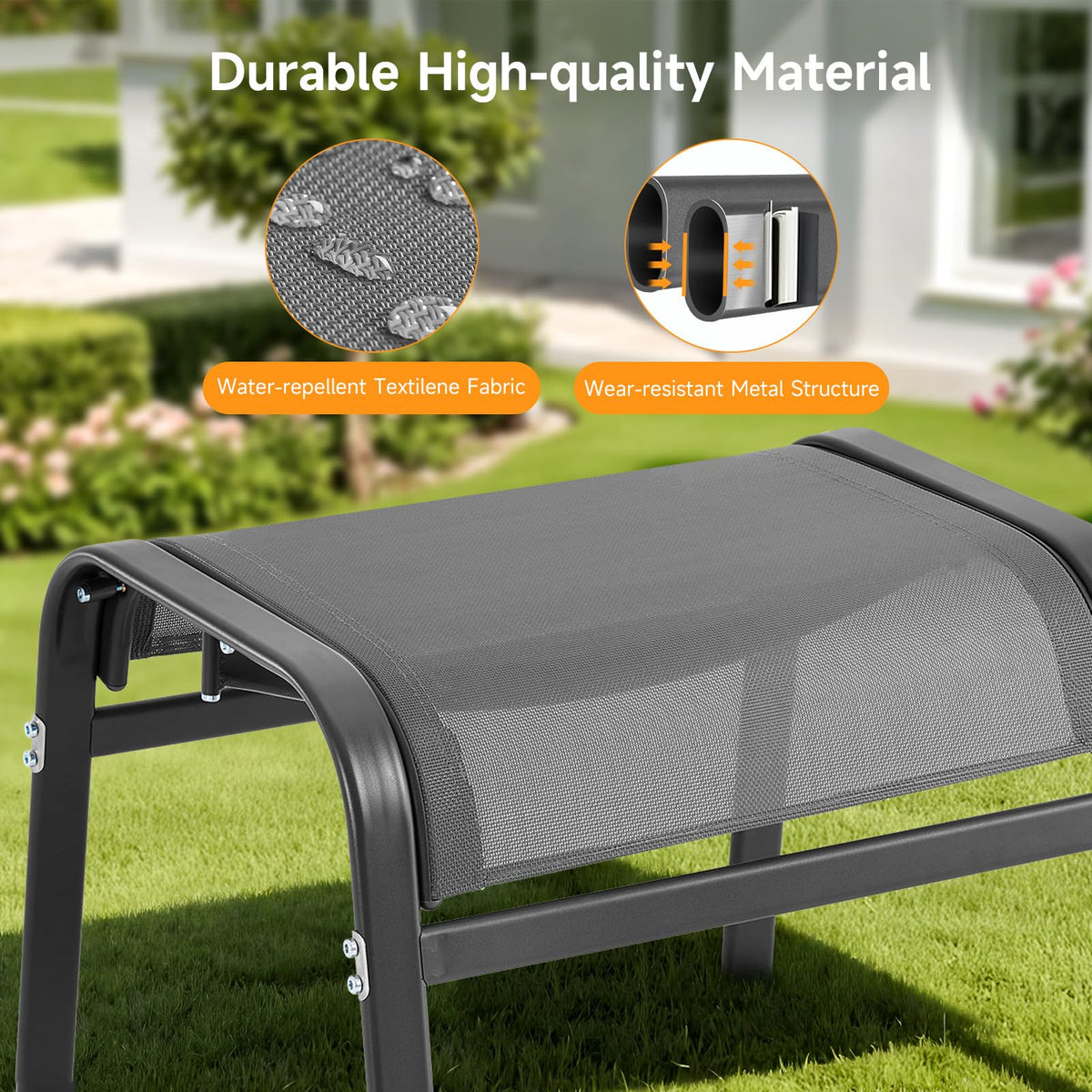 ONBRILL stainless steel frame highlights robust support for everyday outdoor use.