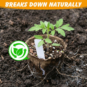 ondware recycled pulp pot breaks down in soil reducing waste.