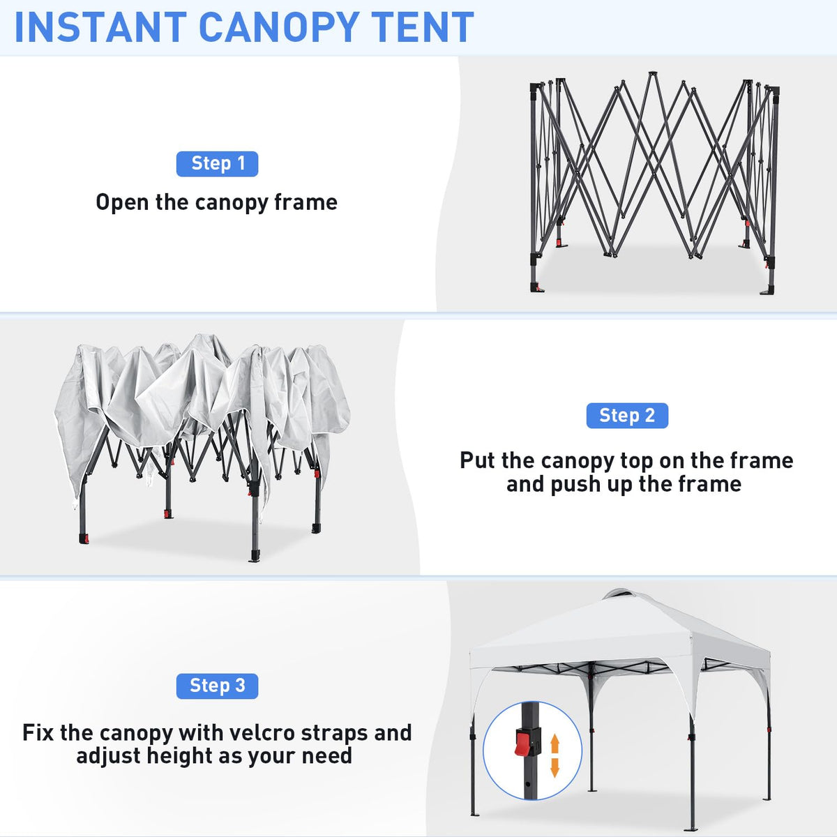 Carrying bag, ropes, and stakes included for portable Oneofics canopy transport.