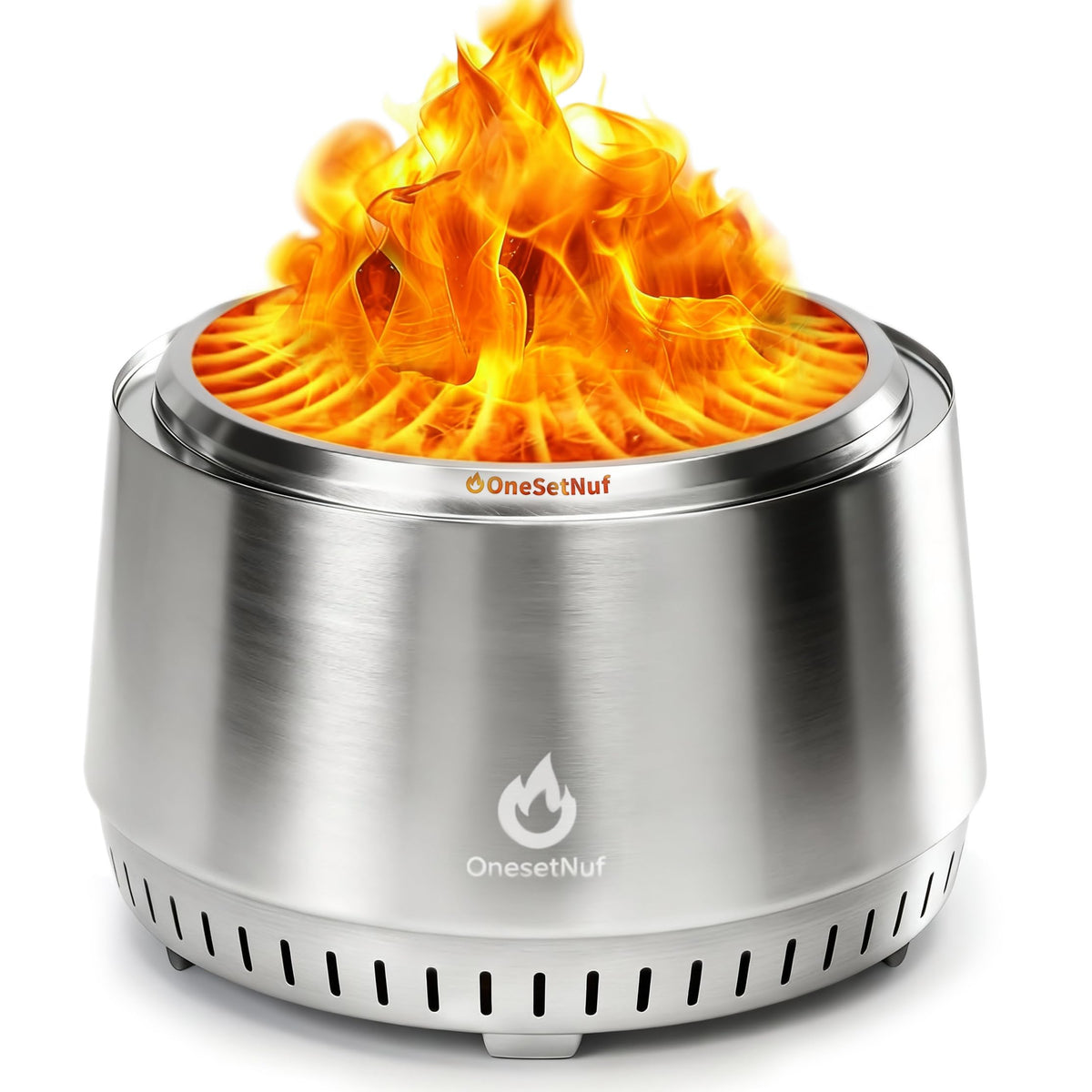 OneSetNuf 21-inch smokeless fire pit outdoors for clean warmth