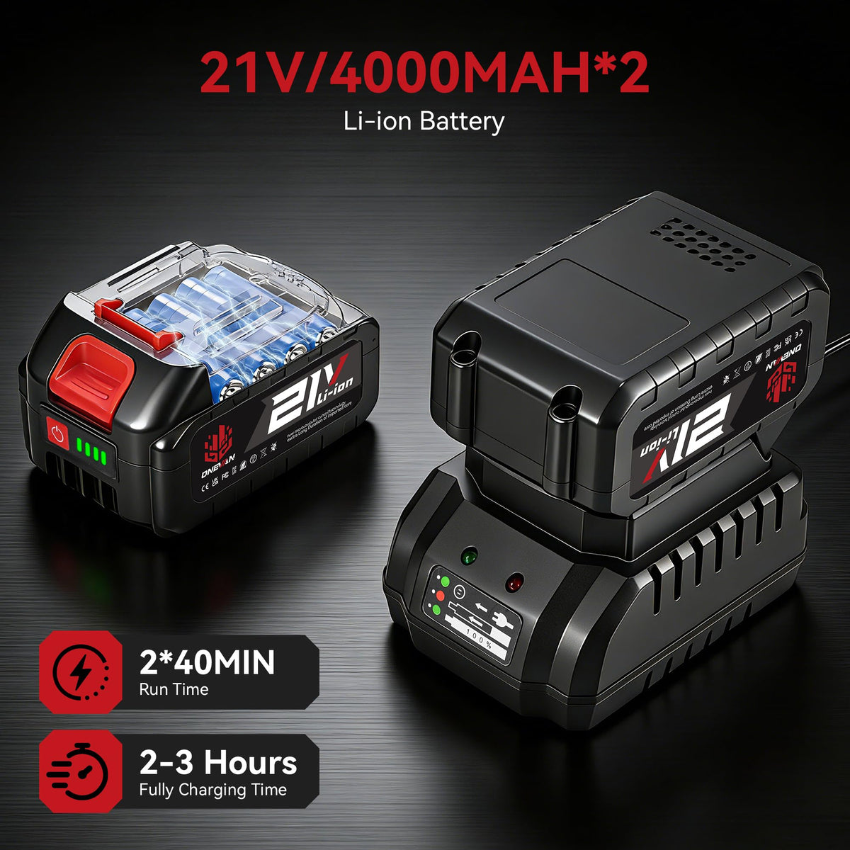ONEVAN brushless motor provides reliable tilling performance.
