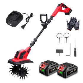 ONEVAN cordless tiller motor and tines ready for fast soil prep