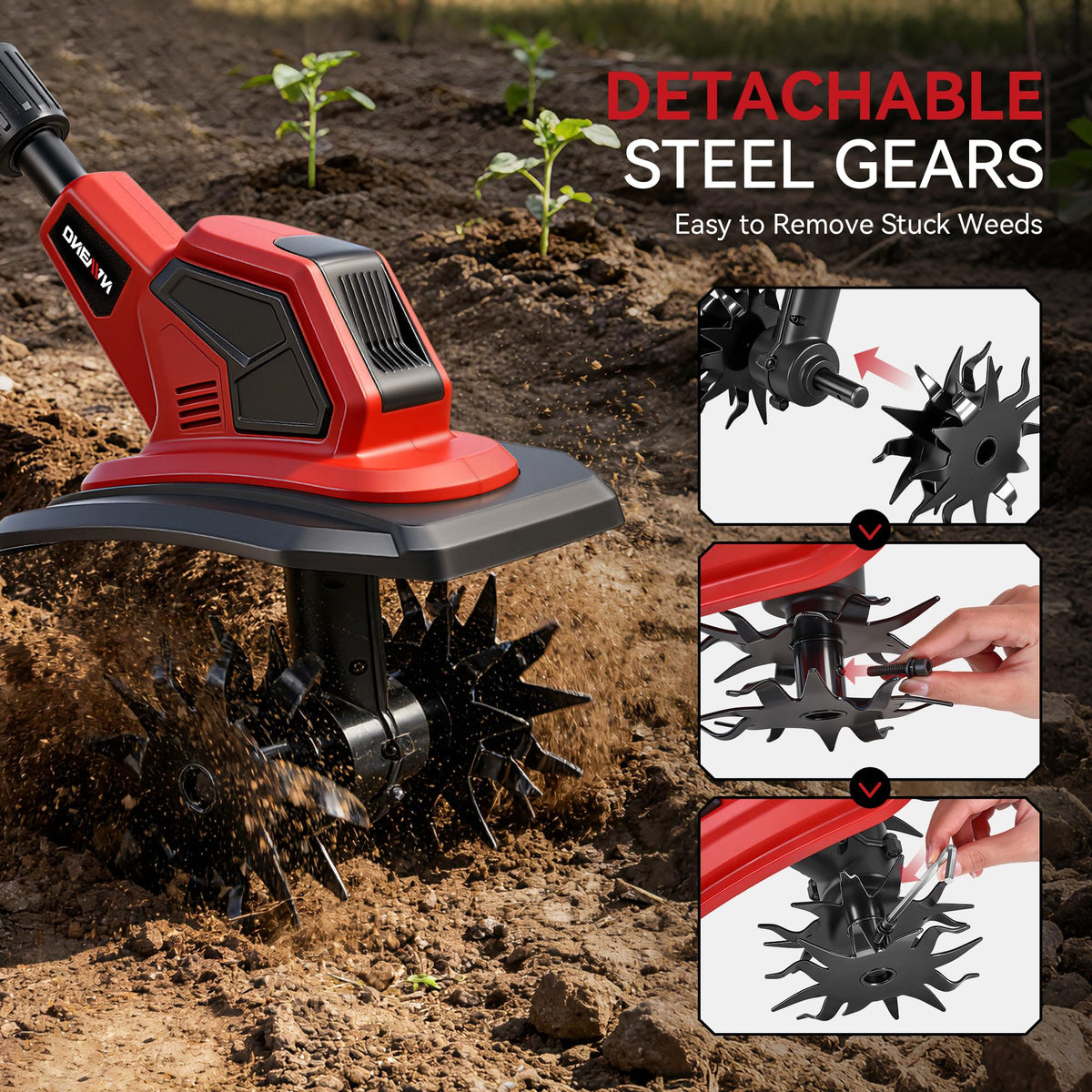 ONEVAN detachable gears simplify post-till cleaning after use.