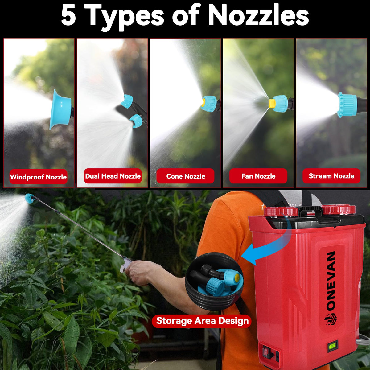 ONEVAN telescopic wand extended to 31.5 inches for hard-to-reach spots