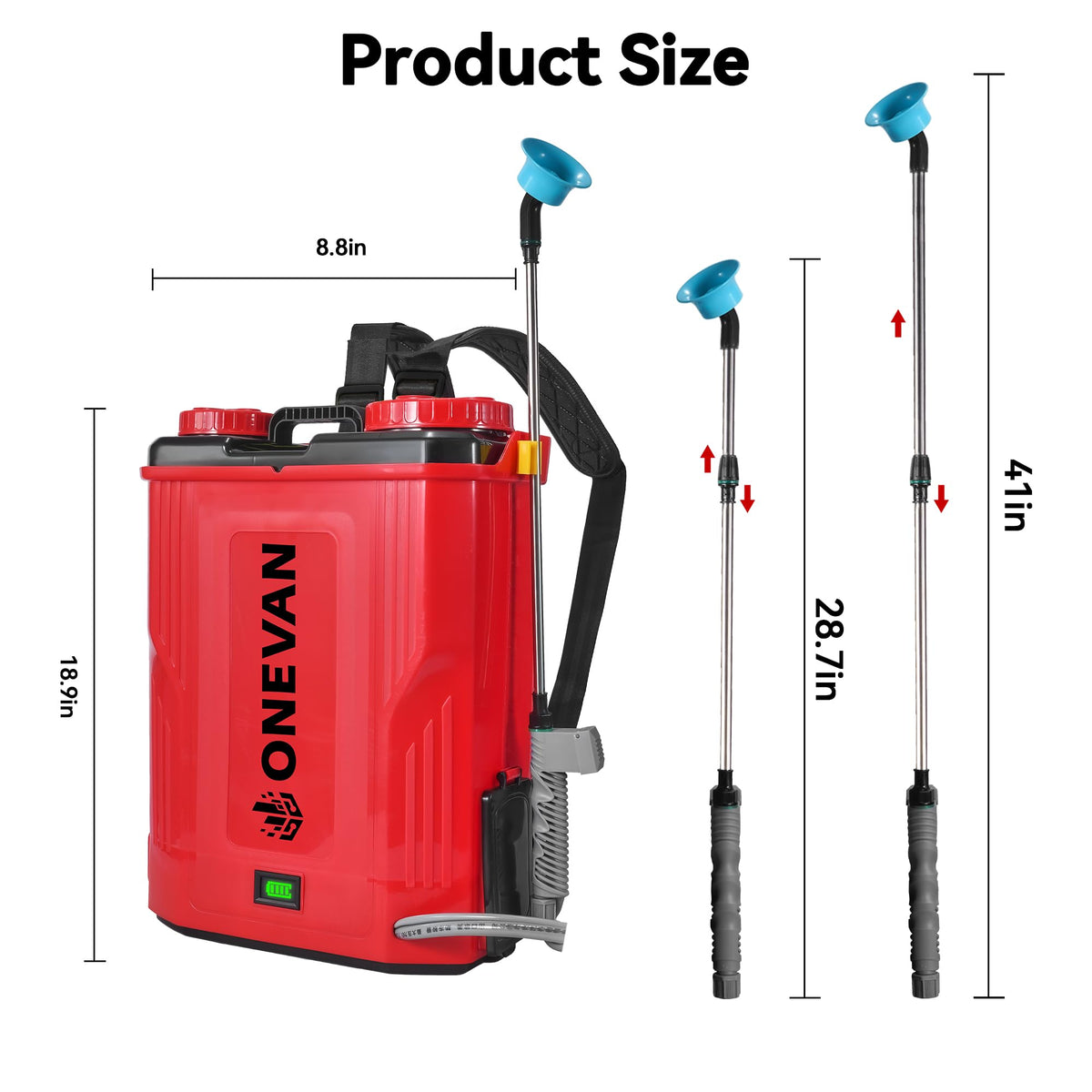 ONEVAN translucent tank with gallon scale for easy liquid monitoring
