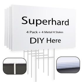 ONEXIZ blank yard sign 17x12 inches white for reusable messages