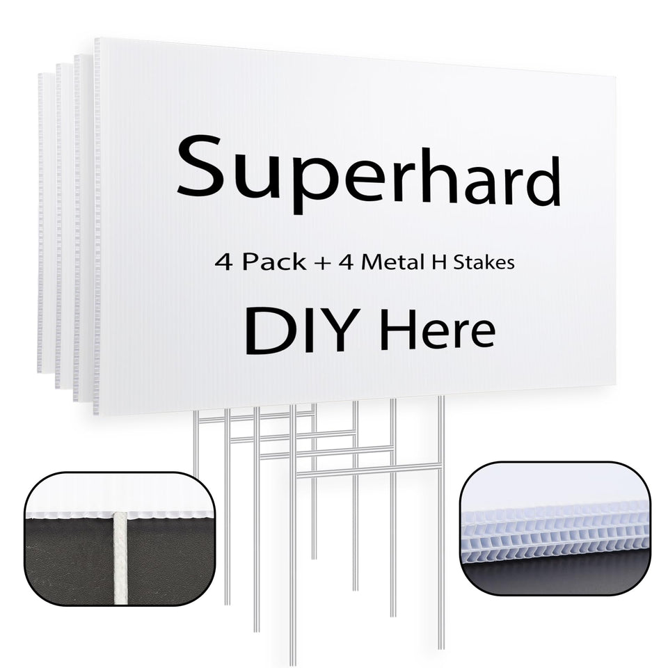 ONEXIZ blank yard sign 17x12 inches white for reusable messages
