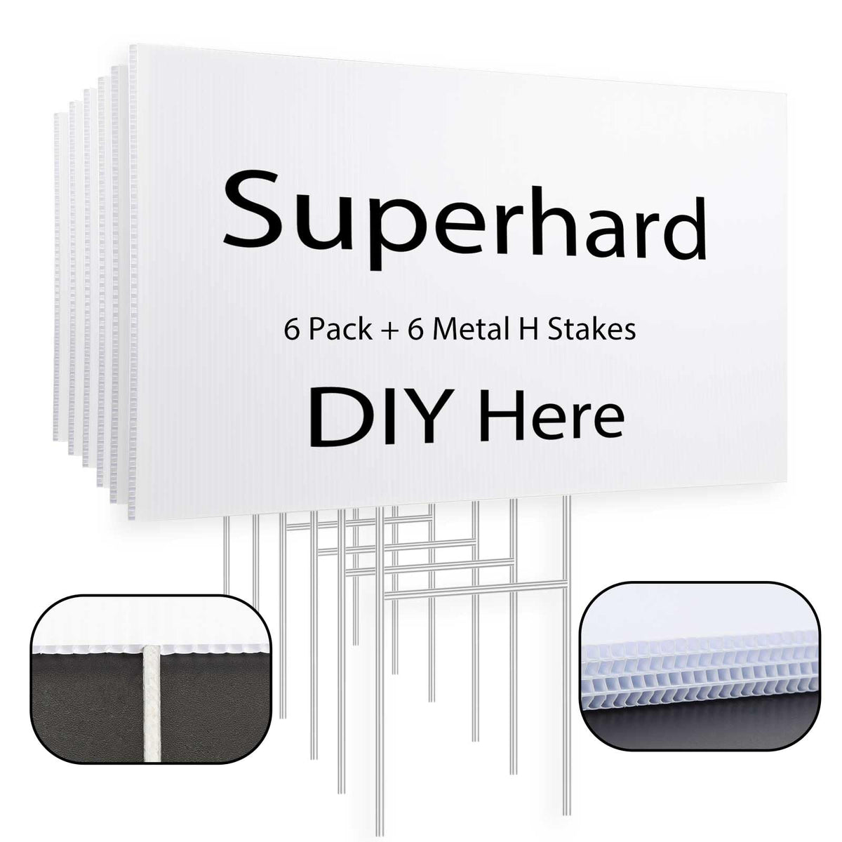 ONEXIZ blank yard sign 17x12 inches in white, ideal for customizable outdoor messages.