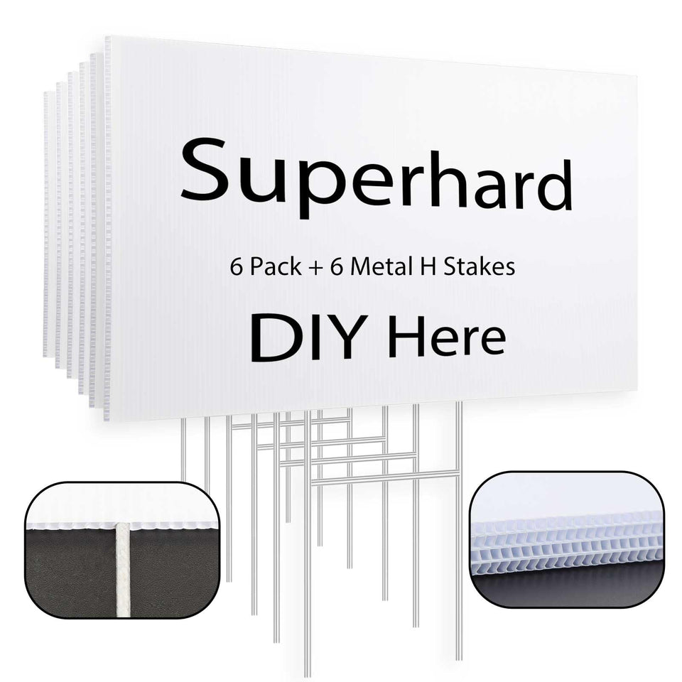 ONEXIZ blank yard sign 17x12 inches in white, ideal for customizable outdoor messages.