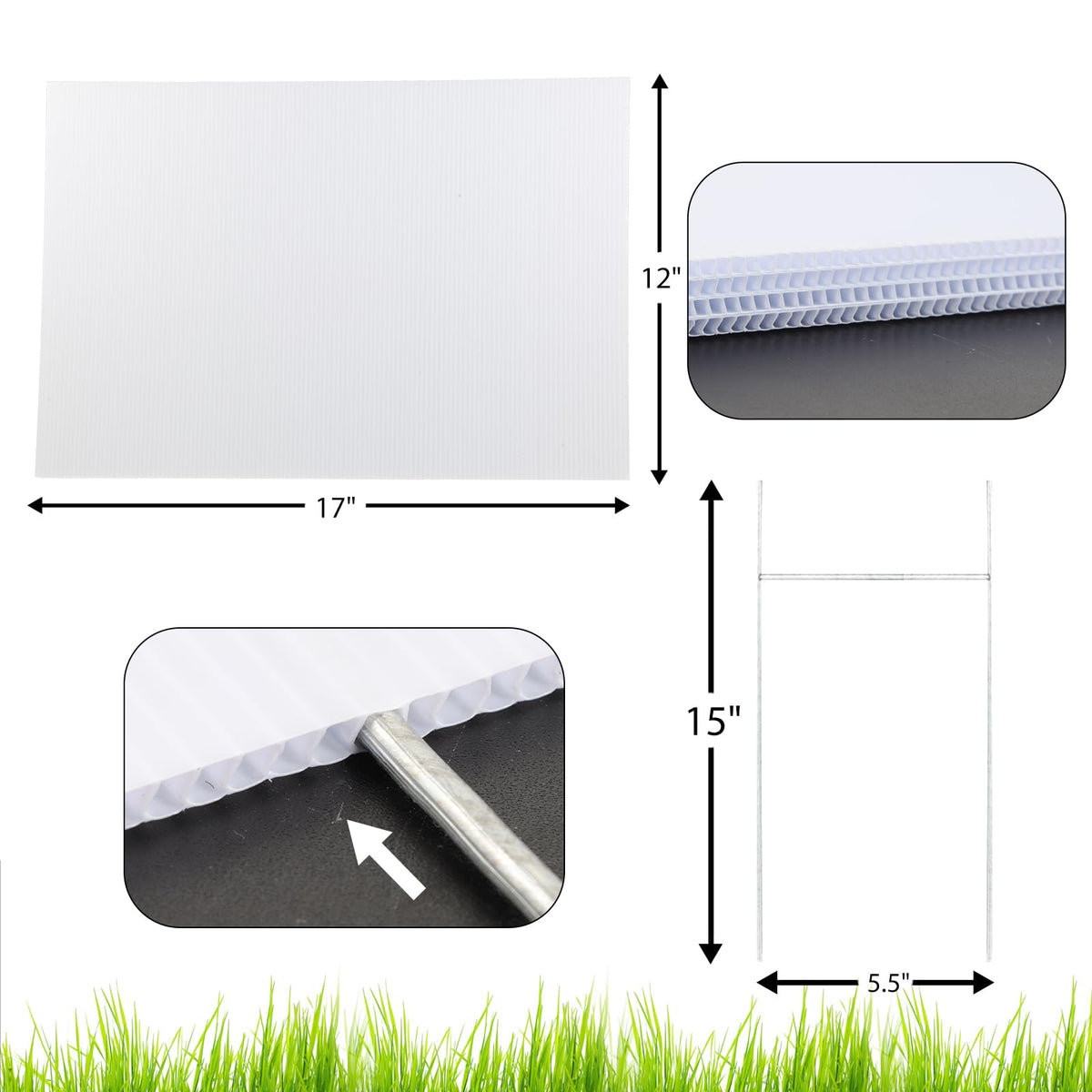 ONEXIZ metal stake set secures yard signs outdoors