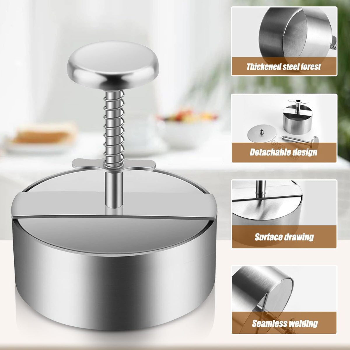 Onionfier hamburger press easy to clean after cooking sessions