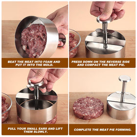 Onionfier hamburger press edging treatment keeps edges safe during shaping