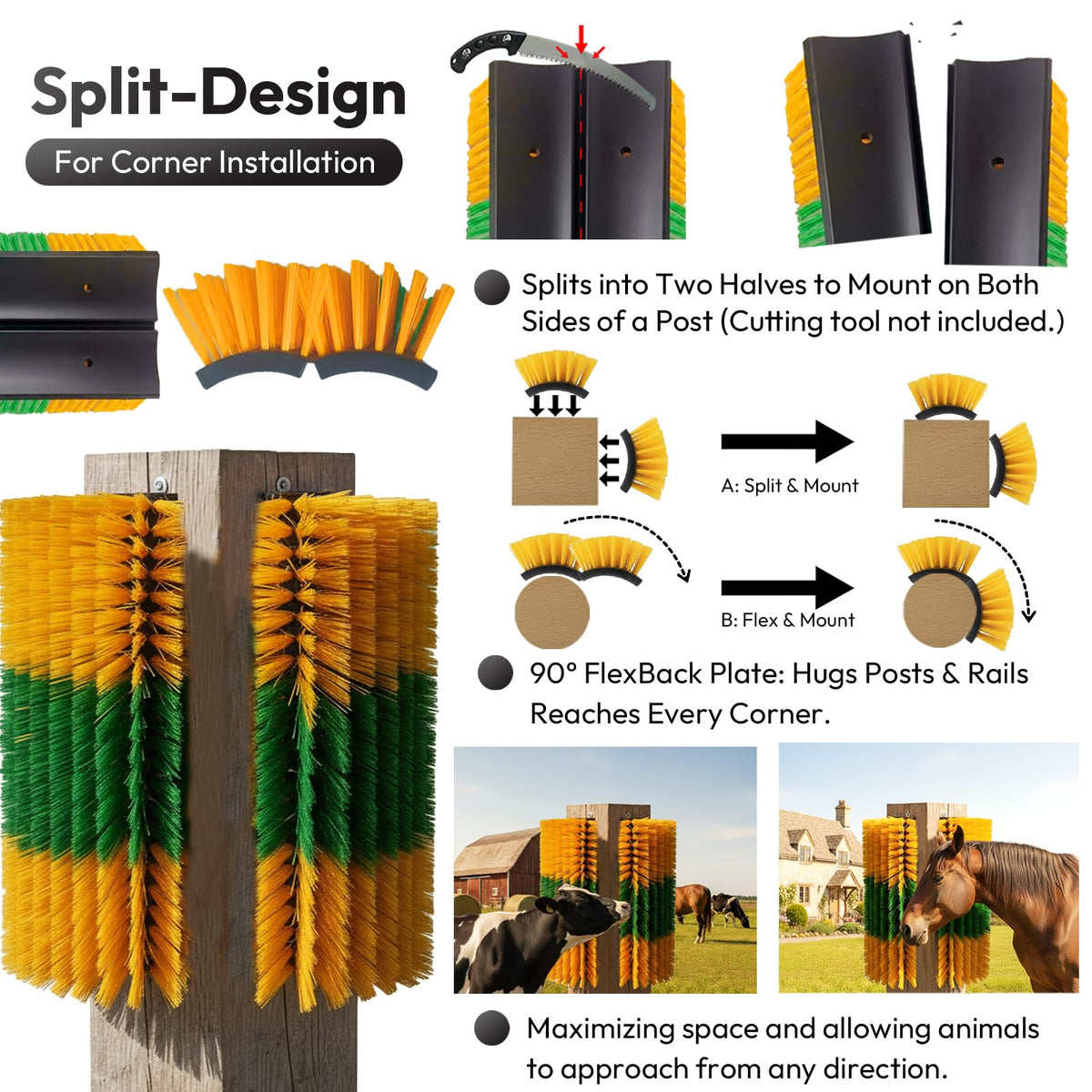 ONIZOOMI reinforced PP bristles and base for tough farm environments.